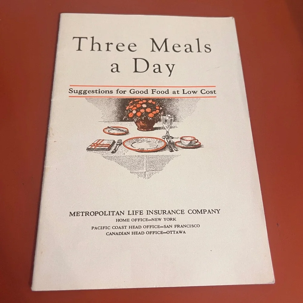 Vintage Three Meals a Day Metropolitan Life Insurance Cookbook Booklet Recipes